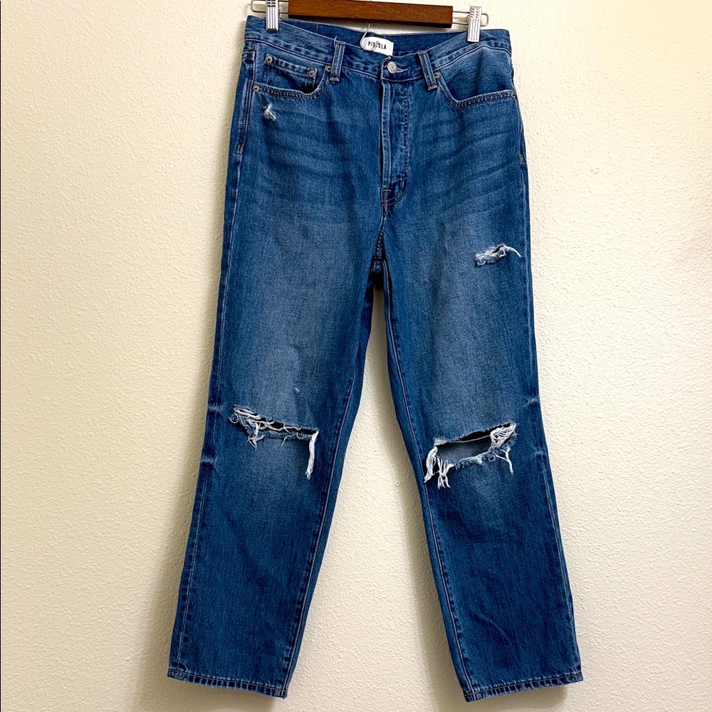 Pistola Charlie High Rise Classic Straight in Aurora Distressed